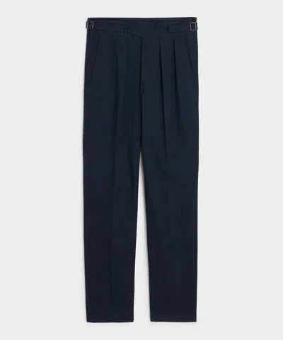 Todd Snyder Italian Heathered Cotton Gurkha Trouser In Navy In Blue