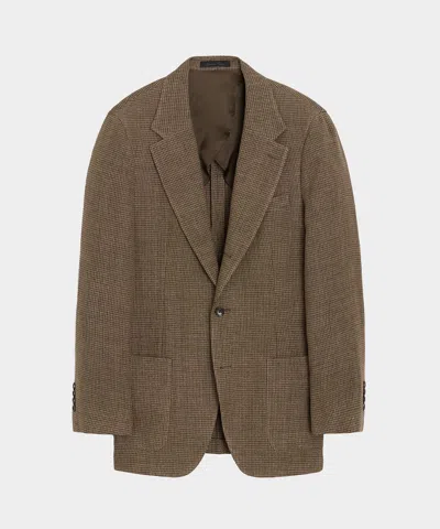 Todd Snyder Italian Linen Houndstooth Madison Jacket In Tan In Brown