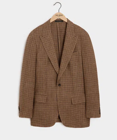Todd Snyder Italian Linen Houndstooth Sport Coat In Brown