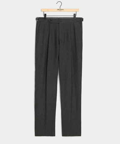 Todd Snyder Italian Linen Side Tab Trouser In Gray