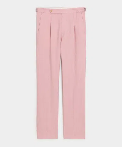 Todd Snyder Italian Linen Side Tab Trouser In Pink