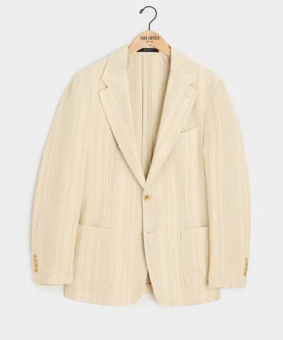 Todd Snyder Italian Linen Silk Double Stripe Sport Coat In Sand