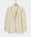 Todd Snyder Italian Linen-silk Sutton Jacket In Tan Pinstripe In Brown