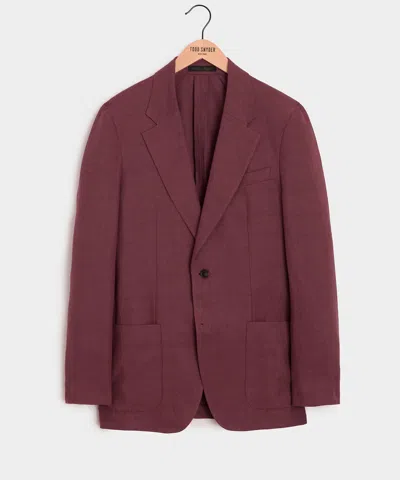 Todd Snyder Italian Linen Sport Coat In Wine In Burgundy