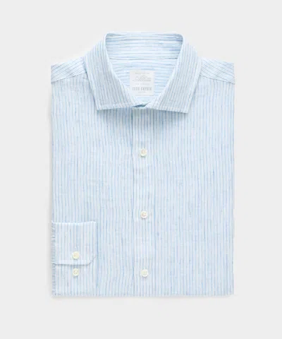Todd Snyder Italian Linen Spread Collar Dress Shirt In Blue