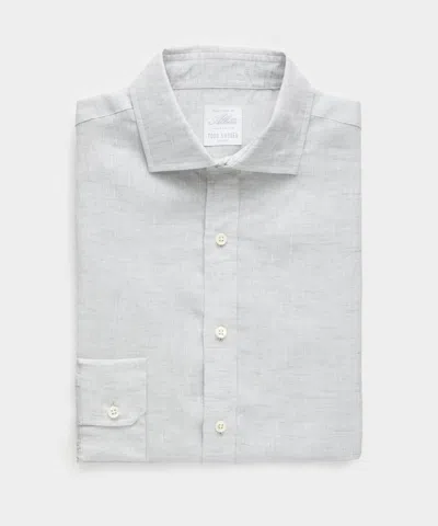 Todd Snyder Italian Linen Spread Collar Dress Shirt In Gray