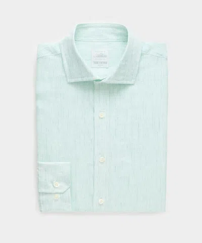 Todd Snyder Italian Linen Spread Collar Dress Shirt In Green