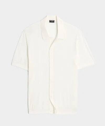 Todd Snyder Italian Linen Sweater Polo In White