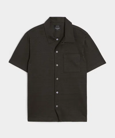 Todd Snyder Italian Linen-cotton Knit Shirt In Espresso Bean In Brown