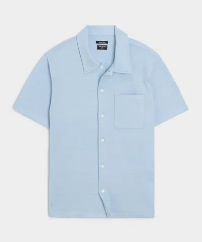 Todd Snyder Italian Linen-cotton Knit Shirt In Morning Tide In Blue