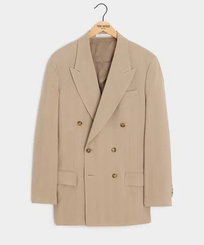 Todd Snyder Italian Linen-silk Herringbone Wythe Jacket In Beige