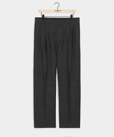 Todd Snyder Italian Linen-wool Officer Trouser In Charcoal In Black