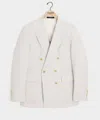 Todd Snyder Italian Seersucker Double-breasted Suit Jacket In White