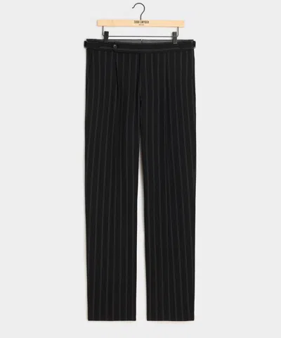 Todd Snyder Italian Seersucker Striped Side Tab Trouser In Black