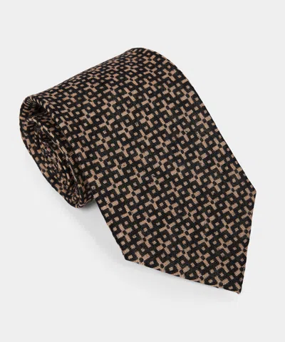 Todd Snyder Italian Silk Abstract Maze Tie In Black