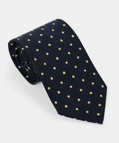 Todd Snyder Italian Silk Big Dot Tie In Navy In Blue