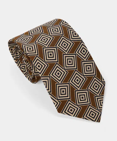 Todd Snyder Italian Silk Maze Tie In Light Brown