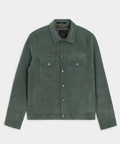 Todd Snyder Italian Suede Dylan Jacket In Aloe In Green