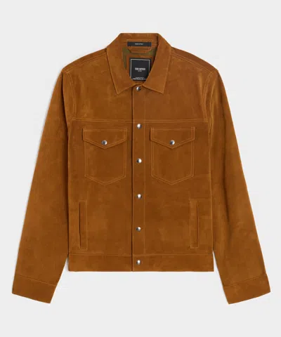 Todd Snyder Italian Suede Dylan Jacket In Burnt Caramel In Brown