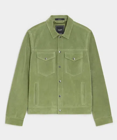 Todd Snyder Italian Suede Dylan Jacket In Desert Sage In Green