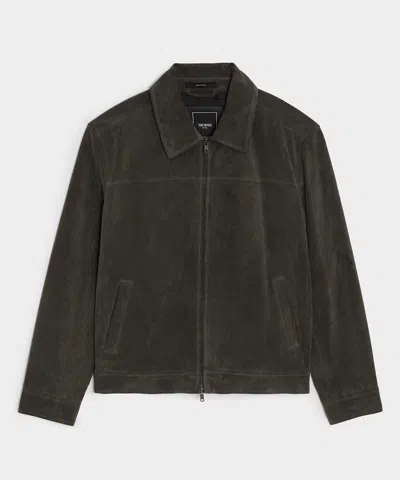 Todd Snyder Italian Suede Grant Jacket In Dark Moss In Brown