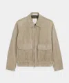 Todd Snyder Italian Suede Grant Jacket In Stone In Gray