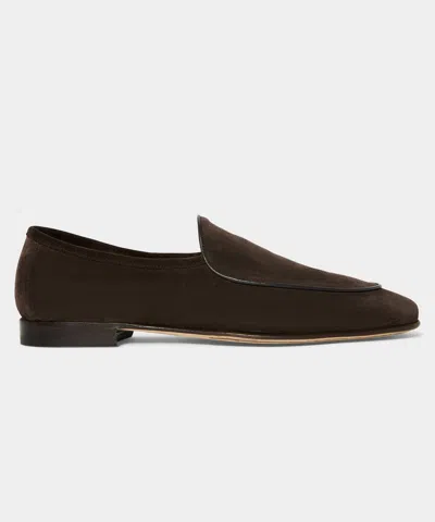 Todd Snyder Italian Suede Venetian Loafer In Dark Brown