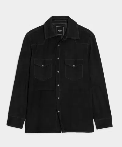 Todd Snyder Italian Suede Western Shirt Jacket In Black