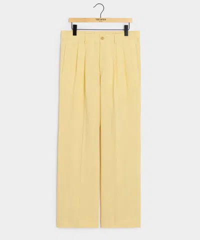 Todd Snyder Italian Sueded Linen Gaucho Pant In Yellow