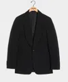 Todd Snyder Italian Sueded Linen Shawl Collar Jacket In Black