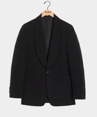 Todd Snyder Italian Sueded Linen Shawl Collar Jacket In Black