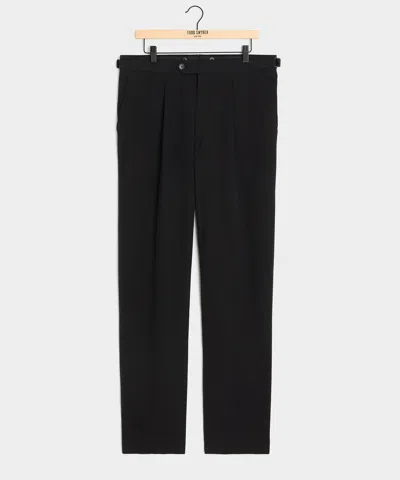 Todd Snyder Italian Sueded Linen Side Tab Trouser In Black