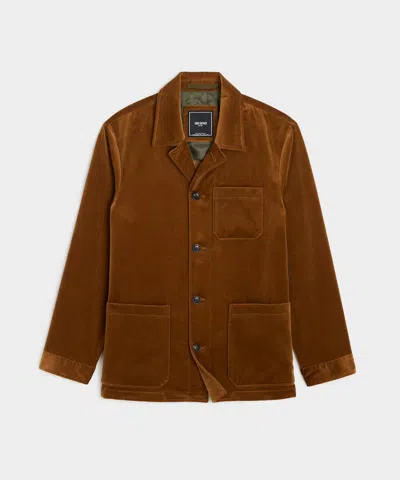 Todd Snyder Italian Velvet Tailored Chore Coat In Caramel In Brown