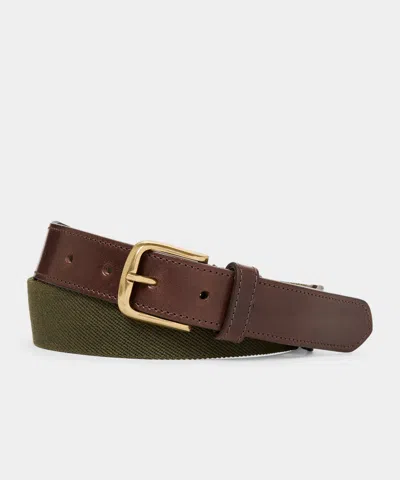 Todd Snyder Italian Webbed Belt In Tent Green In Brown