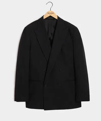 Todd Snyder Italian Wool Double-breasted Hollywood Jacket In Black In Burgundy