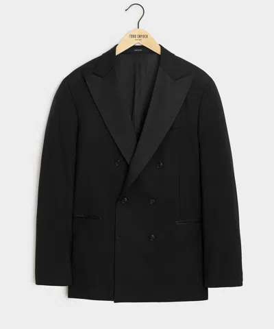 Todd Snyder Italian Wool Double-breasted Tuxedo Jacket In Black