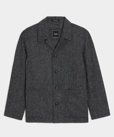 Todd Snyder Italian Wool Herringbone Chore Coat In Dark Charcoal In Gray