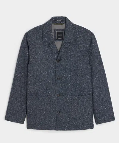 Todd Snyder Italian Wool Herringbone Chore Coat In Steel Blue