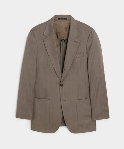 Todd Snyder Italian Wool Herringbone Madison Jacket In Light Brown In Gray