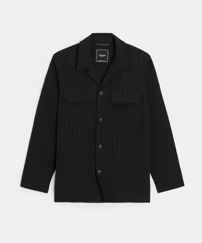 Todd Snyder Italian Wool-linen Shirt Jacket In Black