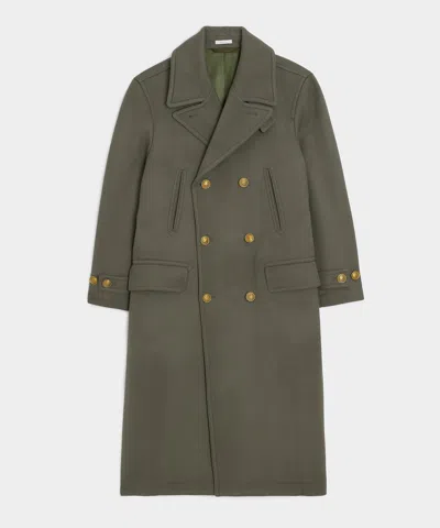 Todd Snyder Italian Wool Officer Coat In Olive In Gray