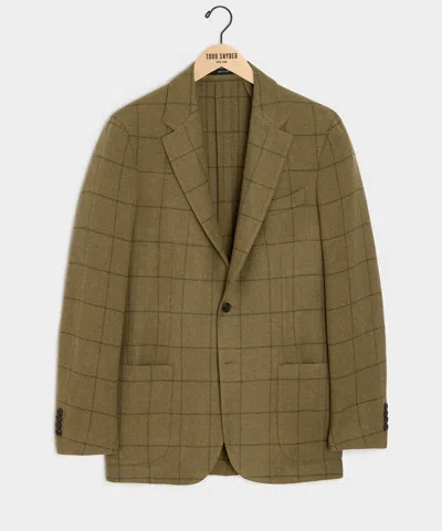 Todd Snyder Italian Wool Windowpane Sport Coat In Olive In Green
