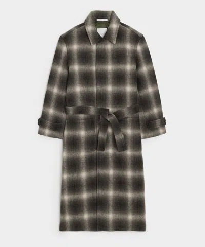 Todd Snyder Italian Wool-alpaca Belted Overcoat In Charcoal In Multi