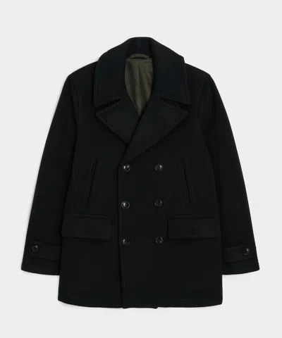 Todd Snyder Italian Wool-cashmere Peacoat In Black