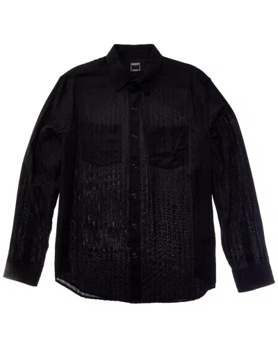 Todd Snyder Jacquard Collar Shirt In Black