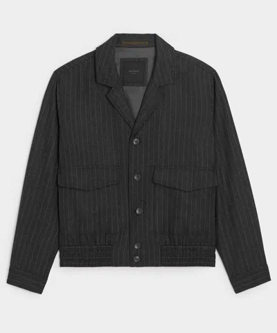 Todd Snyder Japanese Wool Bomber Jacket In Charcoal In Black