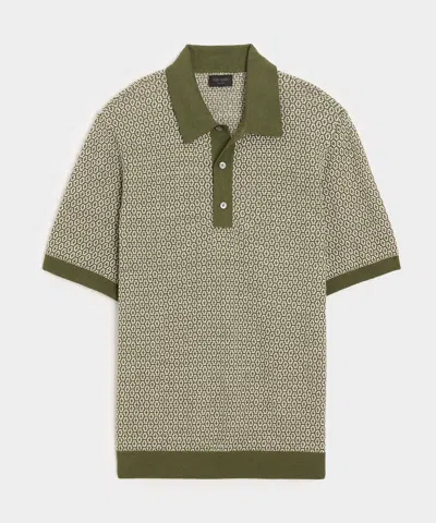 Todd Snyder Joshua Sweater Polo In Earthbound In Green