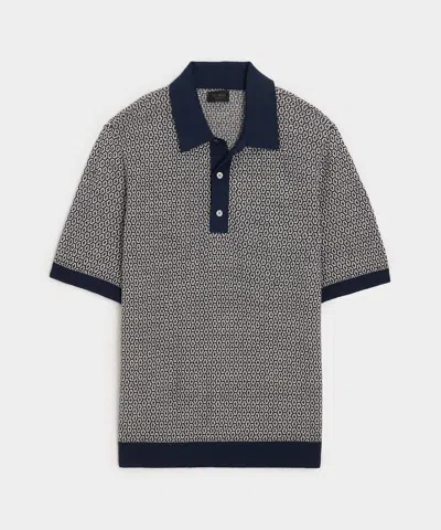 Todd Snyder Joshua Sweater Polo In Navy Batik In Blue