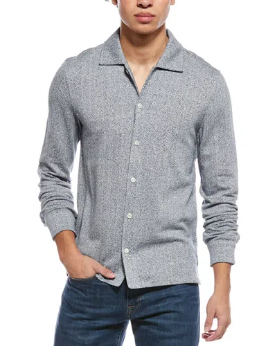 Todd Snyder Knit Jacquard Linen-blend Shirt In Blue