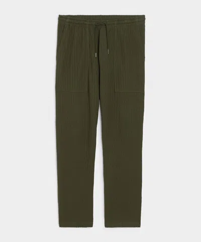 Todd Snyder Knit Seersucker Pant In Earthbound In Green